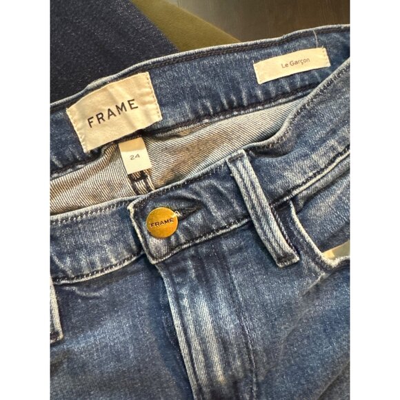 Frame Le Garcon Medium Wash Straight Leg Denim Jeans Size 24 - Picture 4 of 4